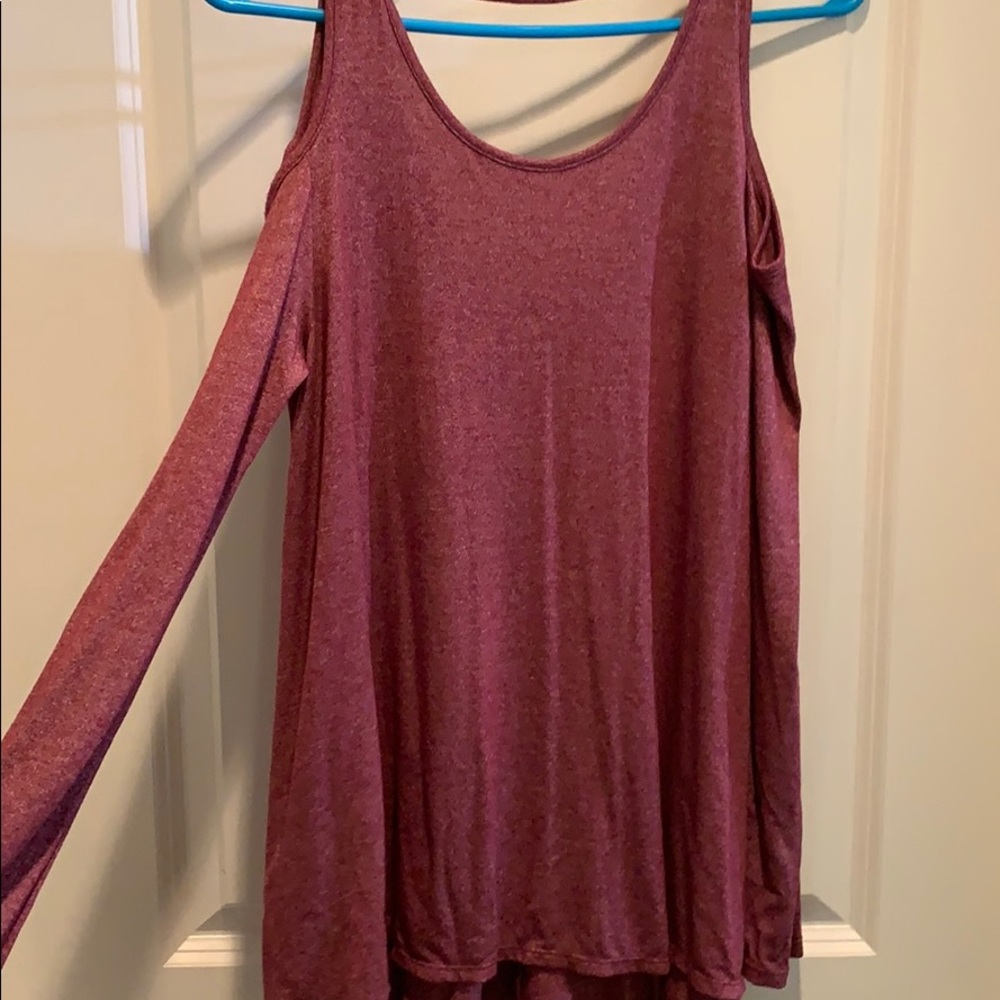 Long sleeved off the shoulder shirt